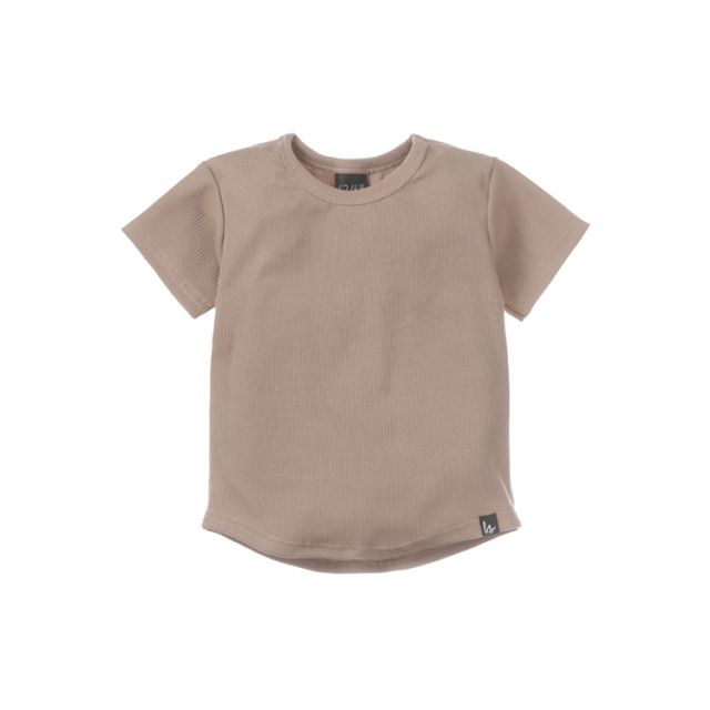 Rib jersey t-shirt brown