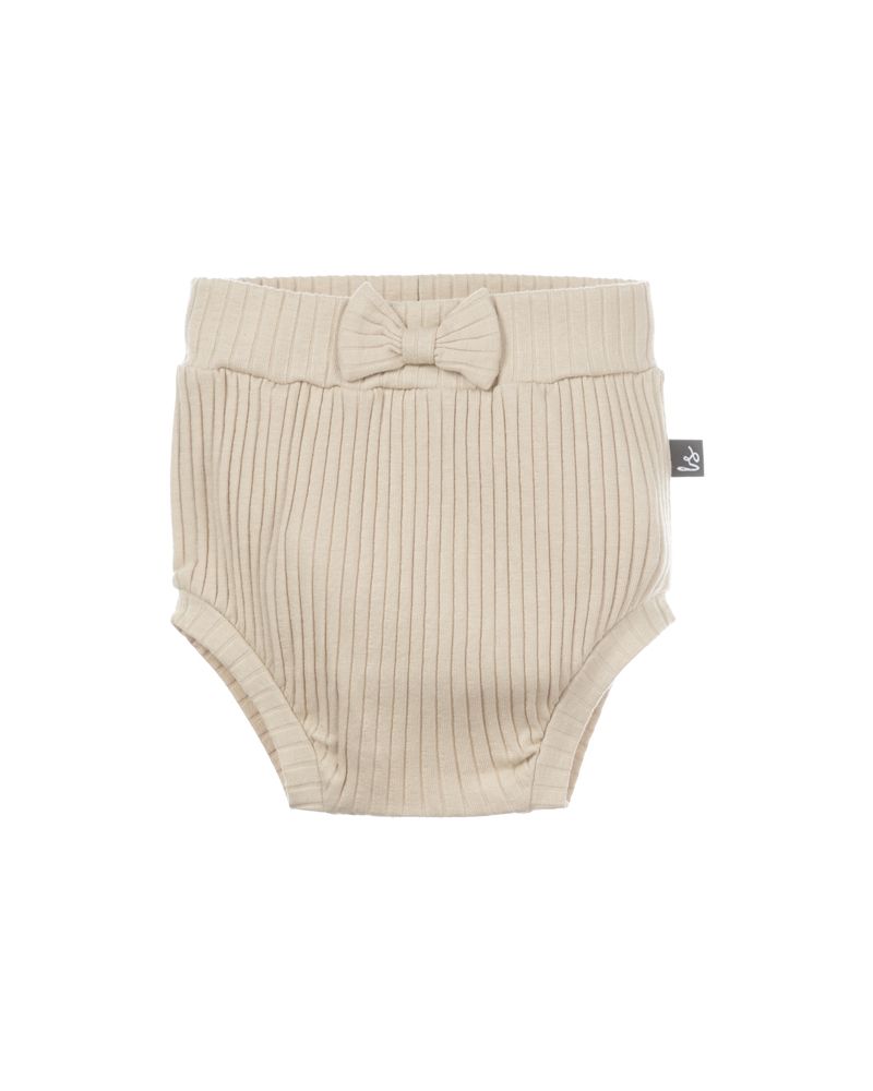 Bloomer met strikje groovy rib (beige)