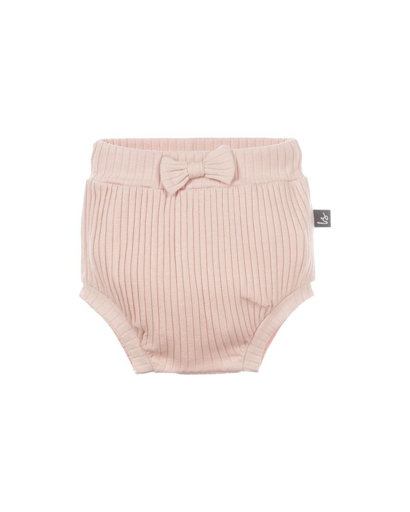 Bloomer met strikje groovy rib (rose)