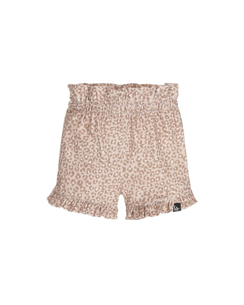 Double ruffle short leopard spots small