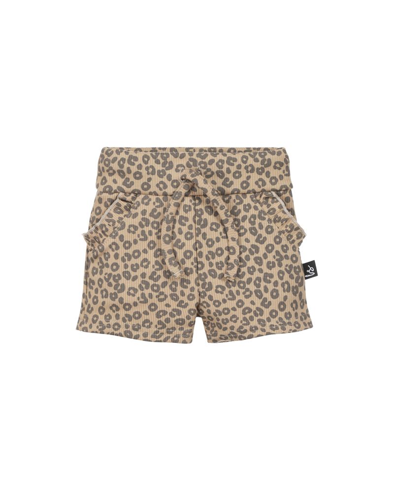 Double ruffle short rib leopard