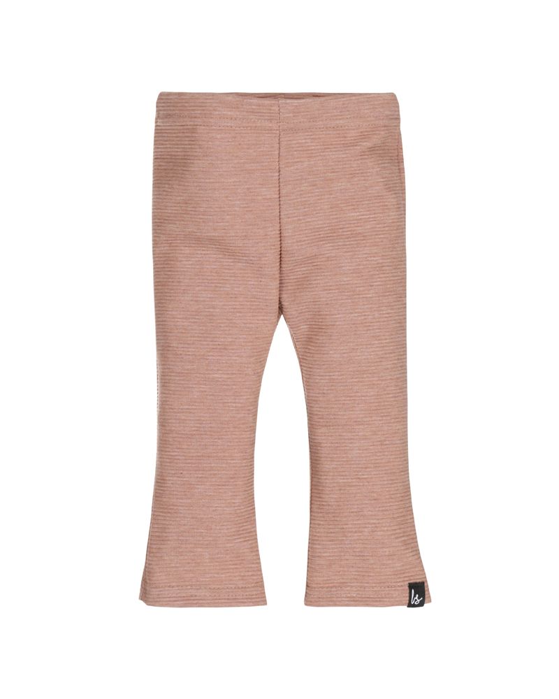 Flared pants rib gemeleerd clay pink 
