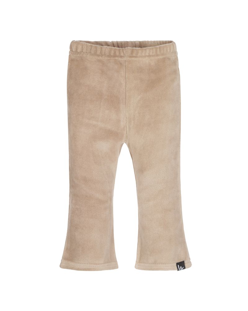Flared pants velours donker beige