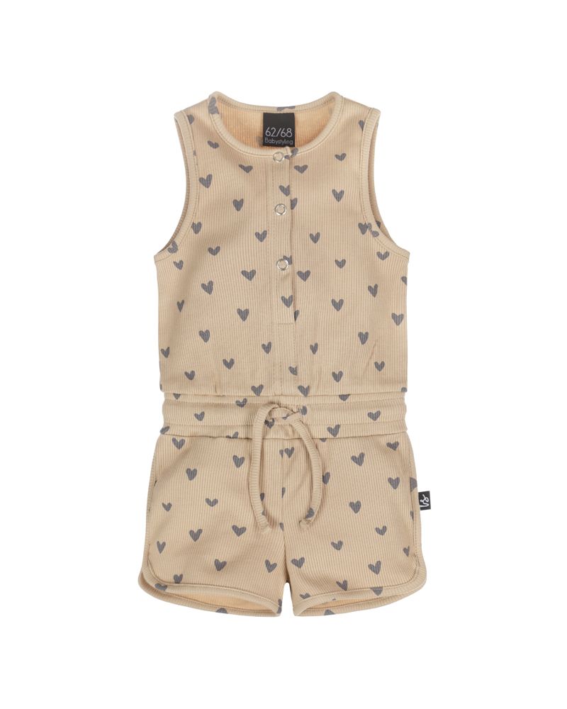 Jumpsuit hartjes rib