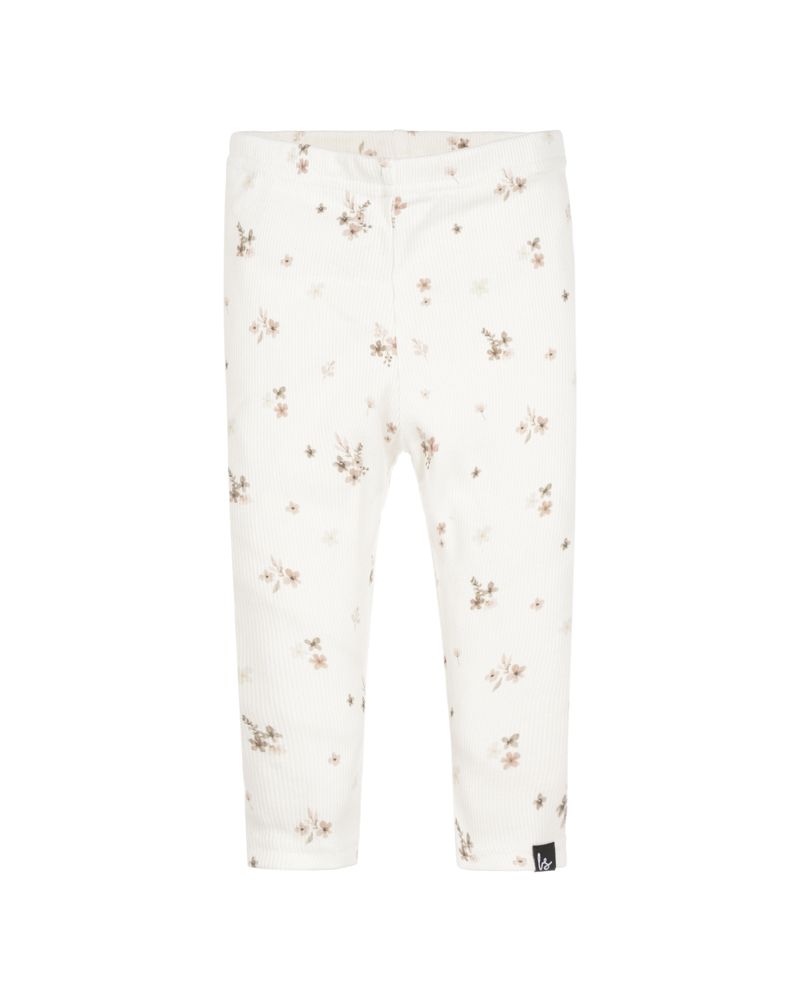 Legging rib flower karla offwhite/brown