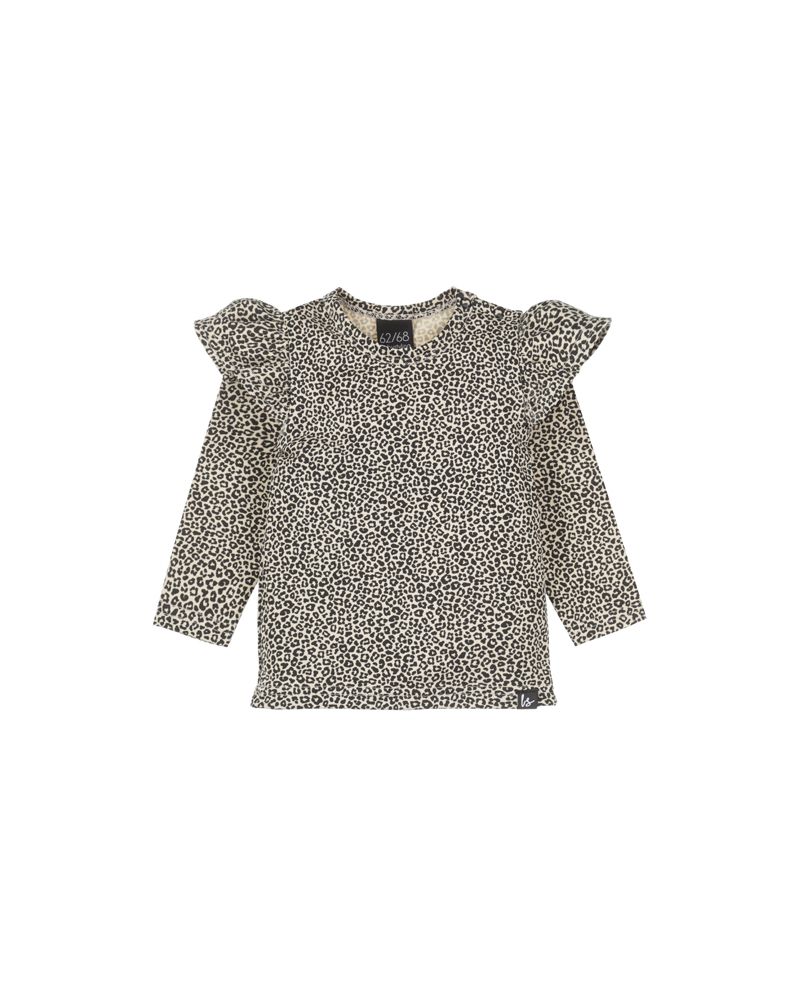 Ruffle longsleeve luipaard (beige)