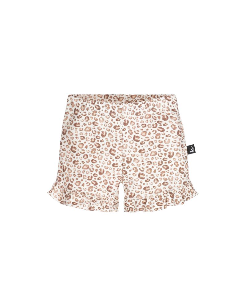 Ruffle short leopard off-white