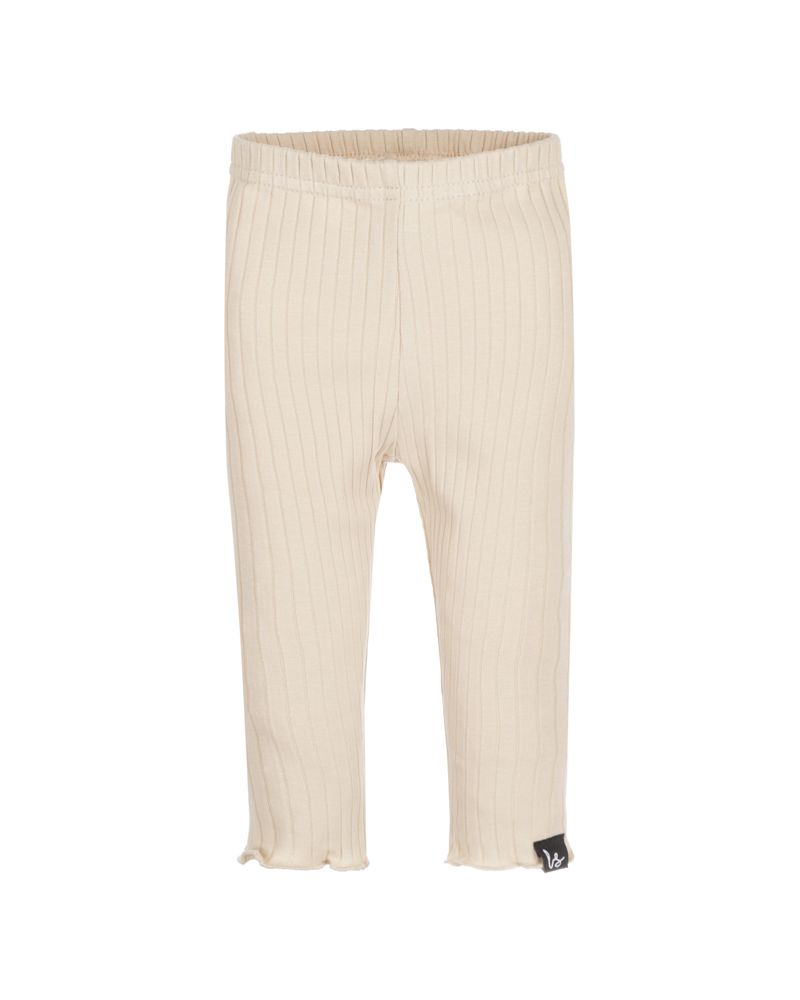 Ruffles pants groovy rib light beige