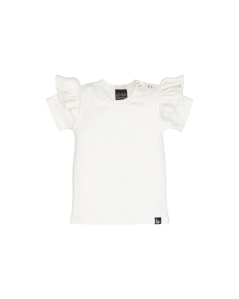 Ruffle t-shirt rib ecru