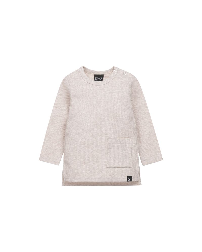 Split longsleeve rib (gemeleerd sand) 