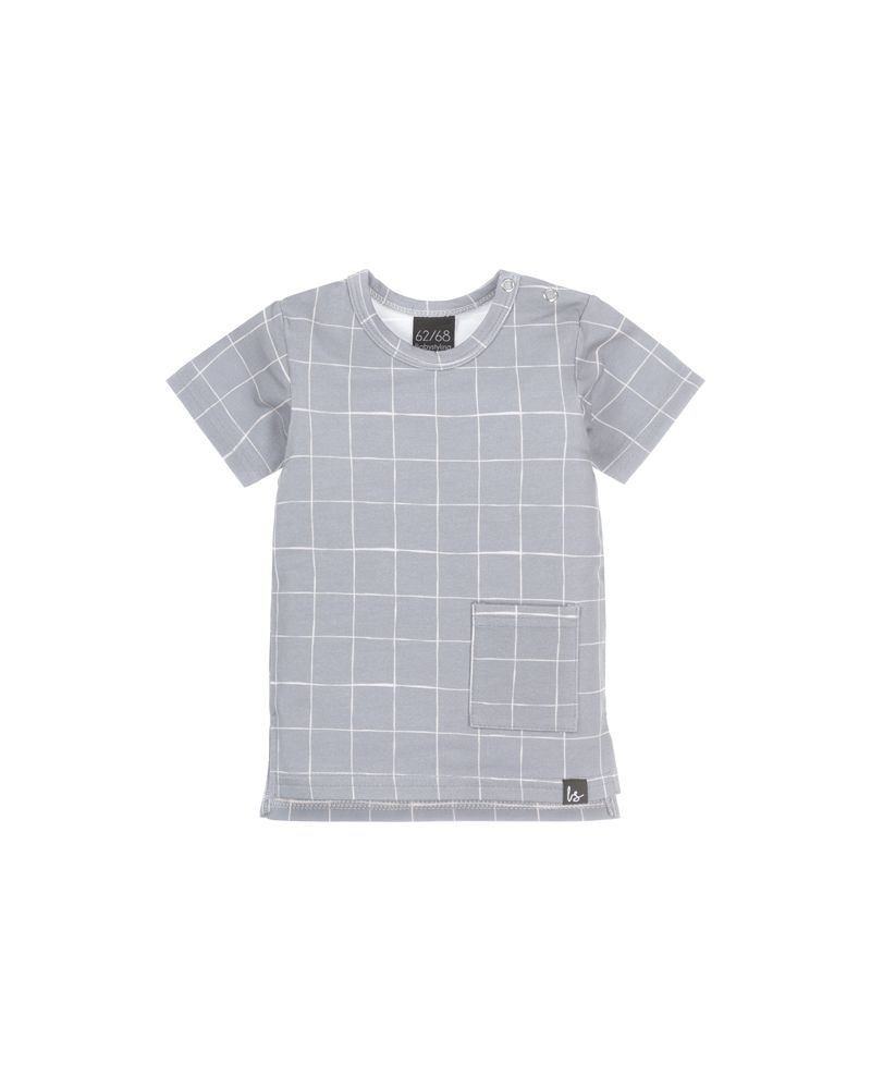 Split t-shirt grid dusty blue