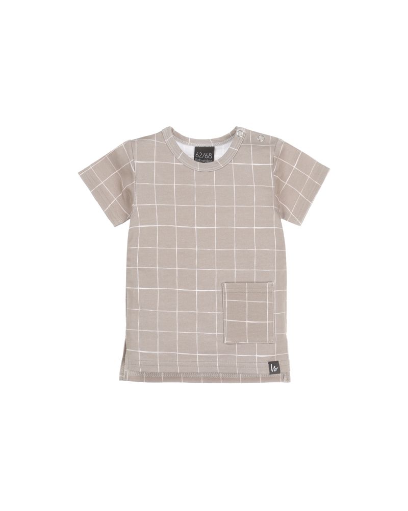 Split t-shirt grid kaki