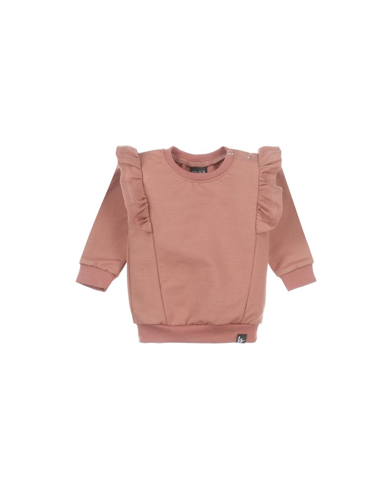 Vertical ruffle sweater (clay pink)