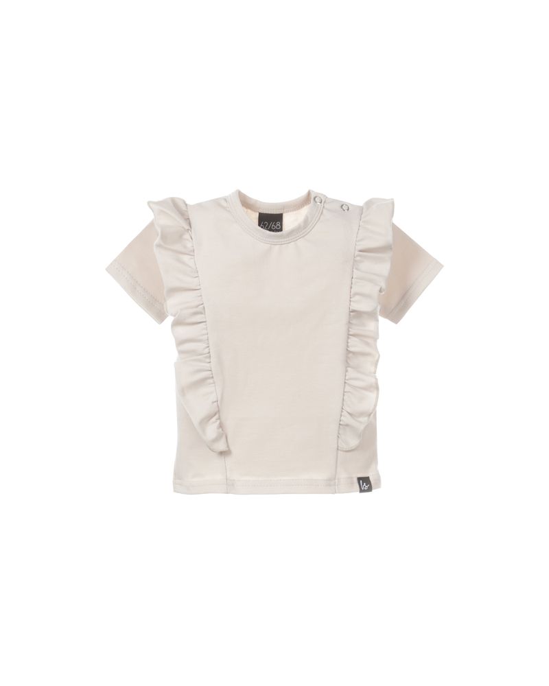 Vertical ruffle t-shirt sand