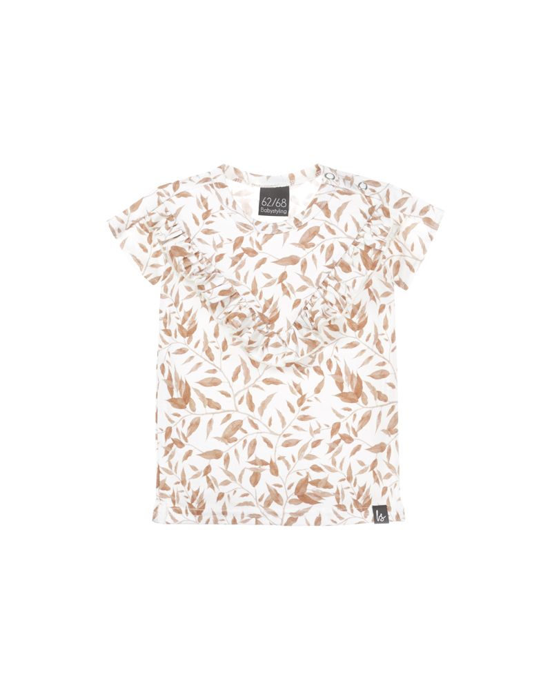 V-shape ruffle t-shirt autumn blossom