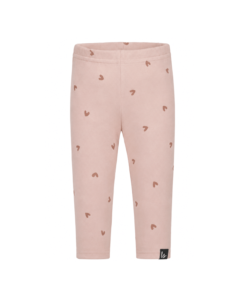 Legging rib hartjes (licht roze)