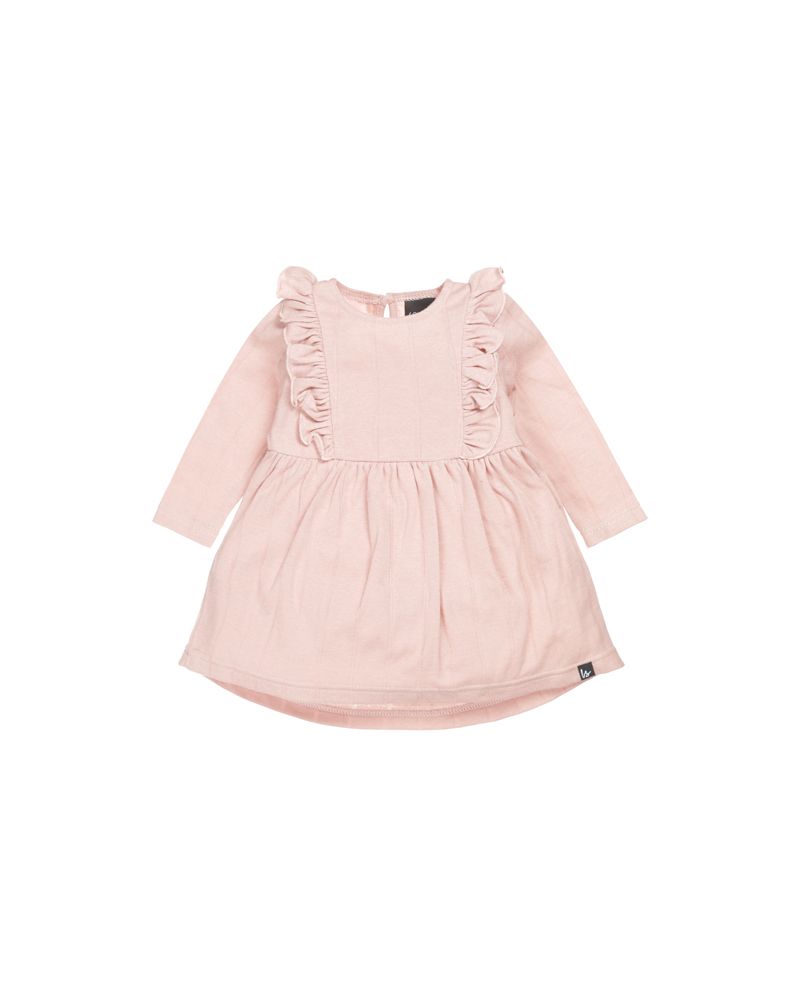 High waist ruffle dress hydrofiel jersey pink