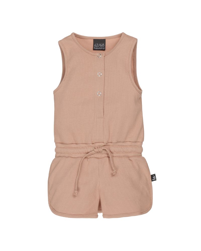 Jumpsuit rib camel 