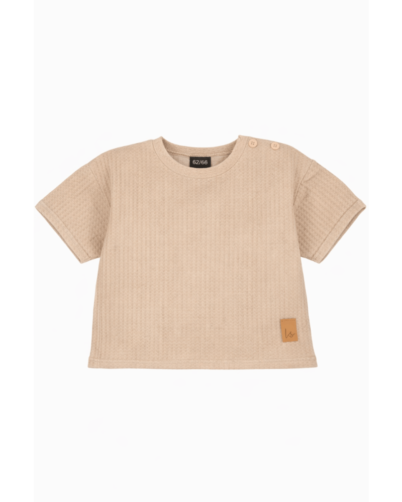 Soft wafel t-shirt soft brown